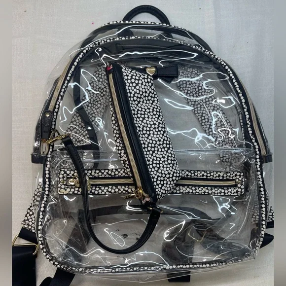 Betsey Johnson | Bags | Betsey Johnson Clear And Black Polka 